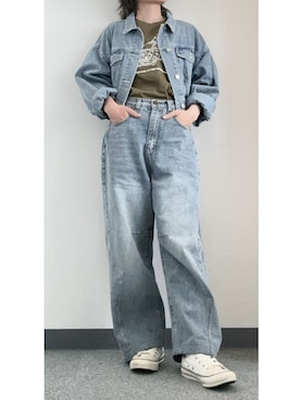 「アイテム（スニーカー）」を使った、takkeさん（メンズ・154cm）の秋コーディネート
