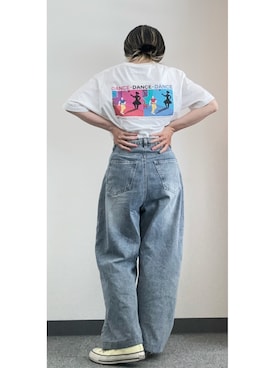 「SUGAR BISKET（シュガービスケット）のフリンジカーブデニム（デニムパンツ）」を使った、takkeさん（メンズ・154cm）の夏コーディネート