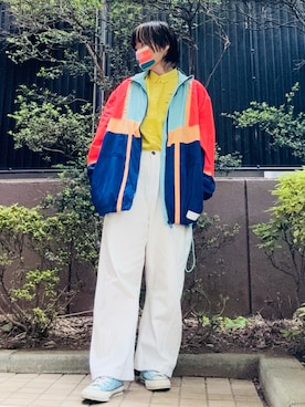 「SUGAR BISKET（シュガービスケット）のデニムパンツ（デニムパンツ、ホワイト系）」を使った、takkeさん（メンズ・154cm）の春コーディネート