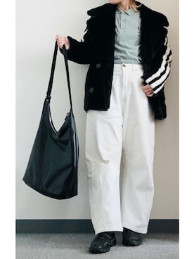 「GU（ジーユー）のアイテム（バッグ）」を使った、takkeさん（メンズ・154cm）の春コーディネート