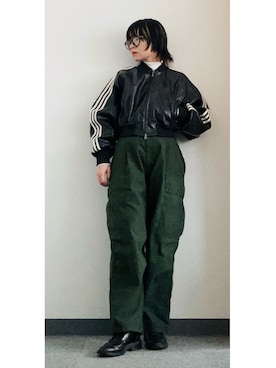 「adidas（アディダス）のアイテム（ブルゾン）」を使った、takkeさん（メンズ・154cm）の春コーディネート