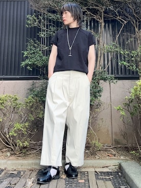 「アイテム（サンダル）」を使った、takkeさん（メンズ・154cm）の秋コーディネート