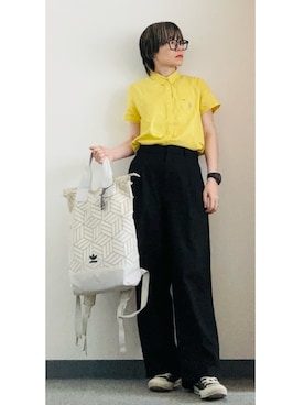 「コンバース」｜「アイテム（スラックス）」を使った、takkeさん（メンズ・154cm）の夏コーディネート