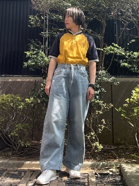 「FRED PERRY（フレッドペリー）のアイテム（ポロシャツ）」を使った、takkeさん（メンズ・154cm）の秋コーディネート