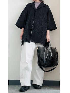 「ciite'（シーテ）のsimple snake necklace / シンプルスネークネックレス 1mm（ネックレス、シルバー系）」を使った、takkeさん（メンズ・154cm）の夏コーディネート
