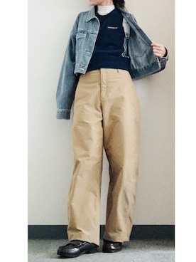 「adidas（アディダス）のフラッフィー ニットベスト / アディダスオリジナルス adidas Originals（ベスト、ブルー系）」を使った、takkeさん（メンズ・154cm）の春コーディネート