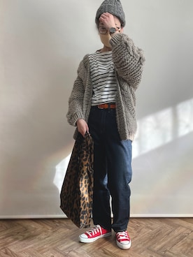 「HIGHLAND 2000（ハイランドトゥーサウザンド）のアイテム」を使った、𝚀-𝚌𝚑𝚊𝚗さん（レディース・158cm）の冬コーディネート