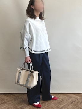 「マリンコーデ」｜「アイテム（アクセサリー）」を使った、𝚀-𝚌𝚑𝚊𝚗さん（レディース・158cm）の春コーディネート