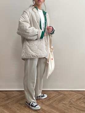 「Java（ジャバ）のアイテム」を使った、𝚀-𝚌𝚑𝚊𝚗さん（レディース・158cm）の冬コーディネート