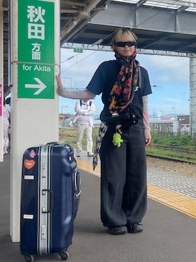 「アイテム（ストール/ショール）」を使った、Zagiさん（レディース・152cm）の夏コーディネート