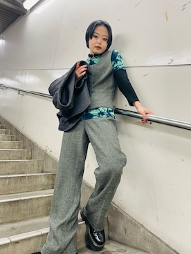 「新年一発目」｜「アイテム（スラックス）」を使った、Zagiさん（レディース・152cm）の冬コーディネート
