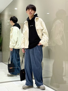 「DISCUS（ディスカス）のアイテム（ジャケット/アウター）」を使った、おむらいす(rageblue )さん（メンズ・173cm）の秋コーディネート
