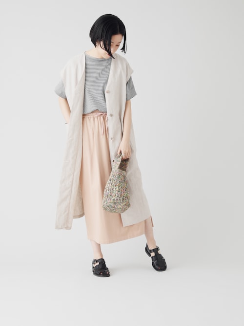 Linen Chambray ロングジレワンピース