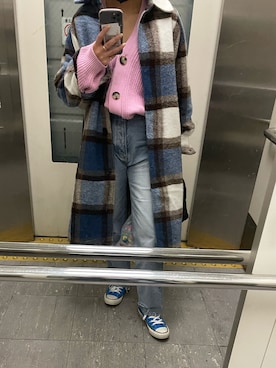 「H&M（エイチ・アンド・エム）のアイテム（カーディガン/ボレロ）」を使った、Seinaさん（レディース・155cm）の春コーディネート
