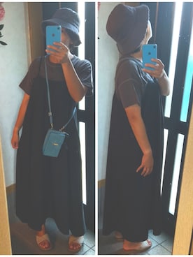 「Honeys（ハニーズ）のアイテム（帽子）」を使った、cocolulu97さん（レディース・166cm）の夏コーディネート