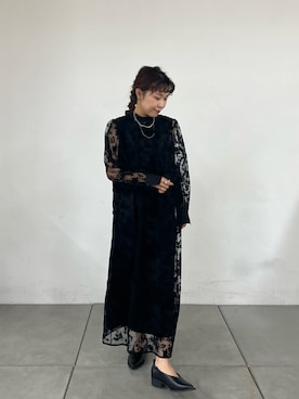 「アイテム（ドレス）」を使った、otohaさん（レディース・156cm）の冬コーディネート