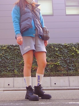 「アイテム（ダウンベスト、その他）」を使った、miiicoさん（レディース・165cm）の冬コーディネート