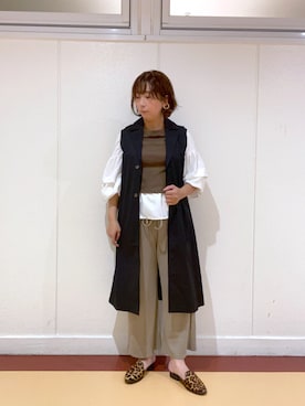 「Chez toi（シェトワ）のアイテム（その他アウター）」を使った、たかぽんさん（レディース・163cm）の秋コーディネート