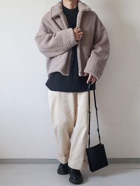 「白パンツコーデ」｜「アイテム（ジャケット/アウター）」を使った、kotaさん（メンズ・173cm）の冬コーディネート