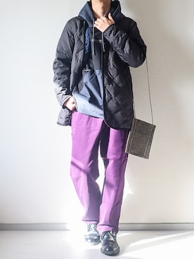 「my beautiful landlet（マイビューティフルランドレット）のアイテム（バッグ）」を使った、kotaさん（メンズ・173cm）の冬コーディネート