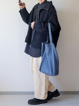 「ビッグシャツ」｜「アイテム（ジャケット/アウター）」を使った、kotaさん（メンズ・173cm）の秋コーディネート