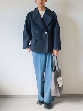 「ユニクロU」｜「アイテム（スラックス）」を使った、kotaさん（メンズ・173cm）の秋コーディネート