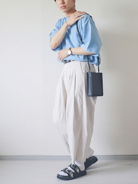 「白パンツコーデ」｜「アイテム（その他）」を使った、kotaさん（メンズ・173cm）の夏コーディネート
