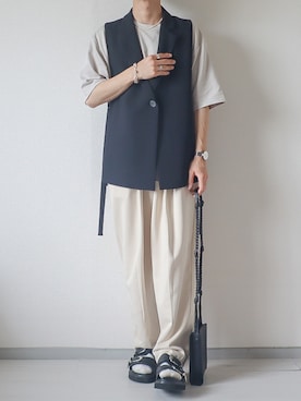 「ベストコーデ」｜「アイテム（スウェットパンツ）」を使った、kotaさん（メンズ・173cm）の春コーディネート