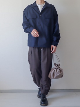 「DOOPZ（ドープス）のカフスイージーパンツ(セットアップ可)（その他パンツ）」を使った、kotaさん（メンズ・173cm）の春コーディネート