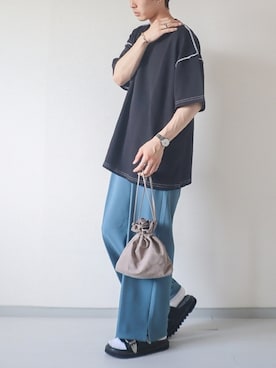 「ステッチ」｜「アイテム（その他）」を使った、kotaさん（メンズ・173cm）の夏コーディネート