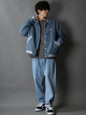 「SITRY（シトリー）のアイテム（スタジャン）」を使った、狩野 博文さん（メンズ・178cm）の秋コーディネート