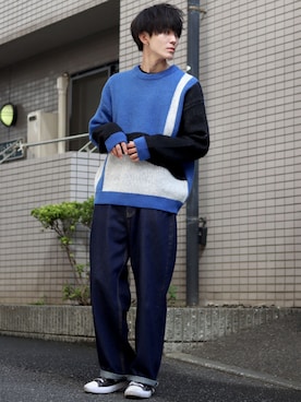「CONVERSE（コンバース）のCONVERSE コンバース オール スター オックス / ALL STAR OX(BLACK) 32160321（スニーカー）」を使った、狩野 博文さん（メンズ・178cm・20代）の秋コーディネート