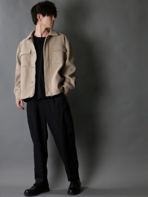 セール】fake melton fly front zip blouson/フェイクメルトン 比翼