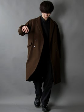 「SITRY（シトリー）のアイテム（チェスターコート）」を使った、狩野 博文さん（メンズ・178cm）の秋コーディネート