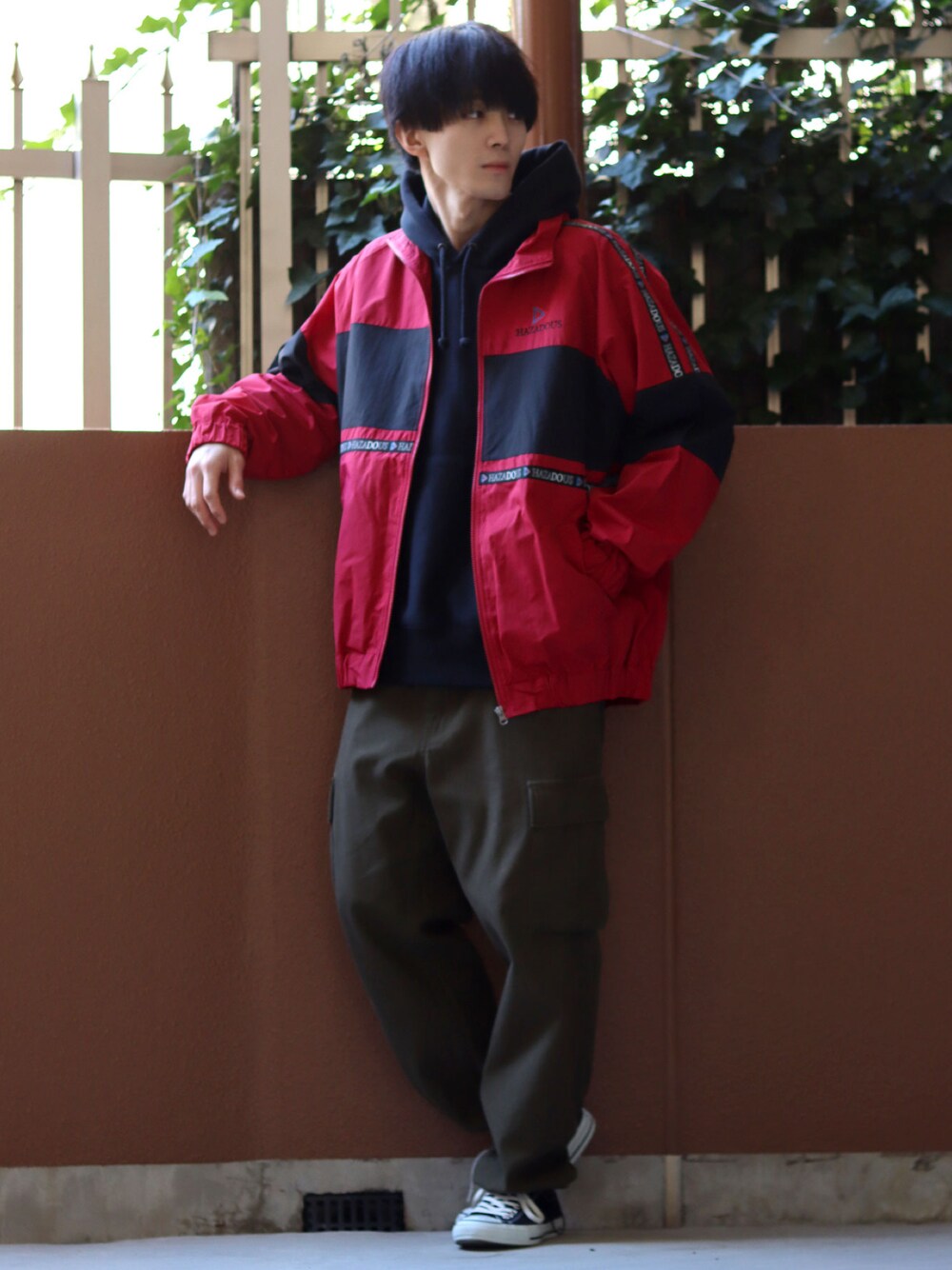 【courrèges】テープロゴデザイン　ブラック　ブルゾンジャケット courrèges】テープロゴデザイン ブラック ブルゾンジャケット