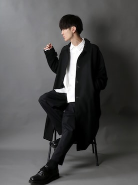 「SITRY（シトリー）のアイテム（チェスターコート）」を使った、狩野 博文さん（メンズ・178cm）の秋コーディネート