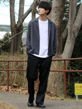 「SITRY（シトリー）のアイテム（ジャケット/アウター）」を使った、狩野 博文さん（メンズ・178cm）の春コーディネート
