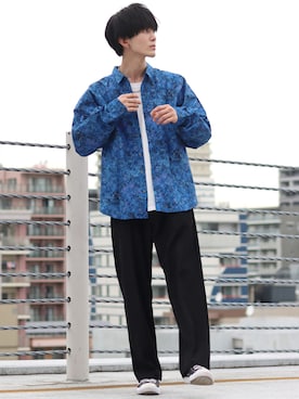 「CONVERSE（コンバース）のCONVERSE コンバース オール スター オックス / ALL STAR OX(BLACK) 32160321（スニーカー）」を使った、狩野 博文さん（メンズ・178cm・20代）の夏コーディネート