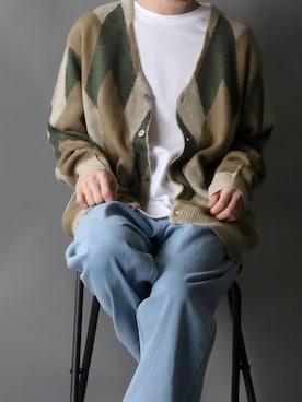 「ニットカーディガン」｜狩野 博文さん（メンズ・178cm・20代）の秋コーディネート