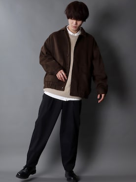 「SITRY（シトリー）のアイテム（ブルゾン）」を使った、狩野 博文さん（メンズ・178cm）の冬コーディネート