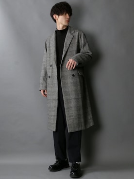 「SITRY（シトリー）のアイテム（チェスターコート）」を使った、狩野 博文さん（メンズ・178cm）の秋コーディネート