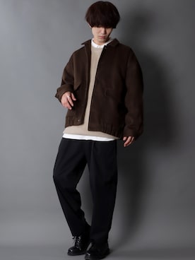 「SITRY（シトリー）のアイテム（ブルゾン）」を使った、狩野 博文さん（メンズ・178cm）の秋コーディネート