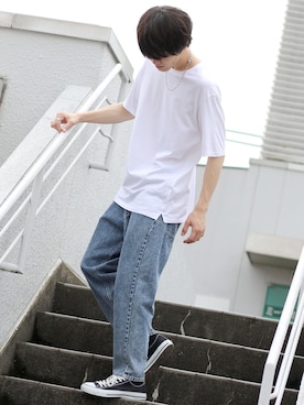 「デニムっていいよね」｜「アイテム（アクセサリー）」を使った、狩野 博文さん（メンズ・178cm）の夏コーディネート