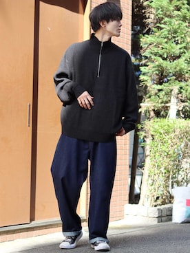 「CONVERSE（コンバース）のCONVERSE コンバース オール スター オックス / ALL STAR OX(BLACK) 32160321（スニーカー）」を使った、狩野 博文さん（メンズ・178cm・20代）の秋コーディネート