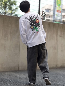 「CONVERSE（コンバース）のCONVERSE コンバース オール スター オックス / ALL STAR OX(BLACK) 32160321（スニーカー）」を使った、狩野 博文さん（メンズ・178cm・20代）の夏コーディネート