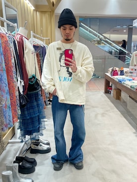 「アイテム（スウェット）」を使った、石田慎弥さん（メンズ・171cm・30代）の秋コーディネート