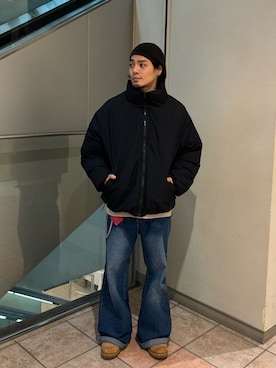 「アイテム（ダウンジャケット/コート）」を使った、石田慎弥さん（メンズ・171cm・20代）の秋コーディネート