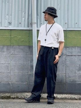 「アイテム（スラックス）」を使った、ケイさん（メンズ・175cm・40代）の夏コーディネート