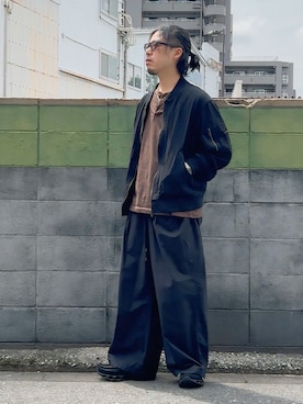 「アイテム（MA-1）」を使った、ケイさん（メンズ・175cm）の春コーディネート