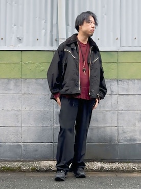 「アイテム（スラックス）」を使った、ケイさん（メンズ・175cm）の秋コーディネート